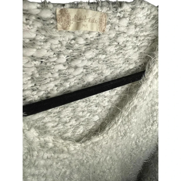 Altar'd State Women's White Mix Cozy Fuzzy Knit Sweater Size M/L - Picture 3 of 8